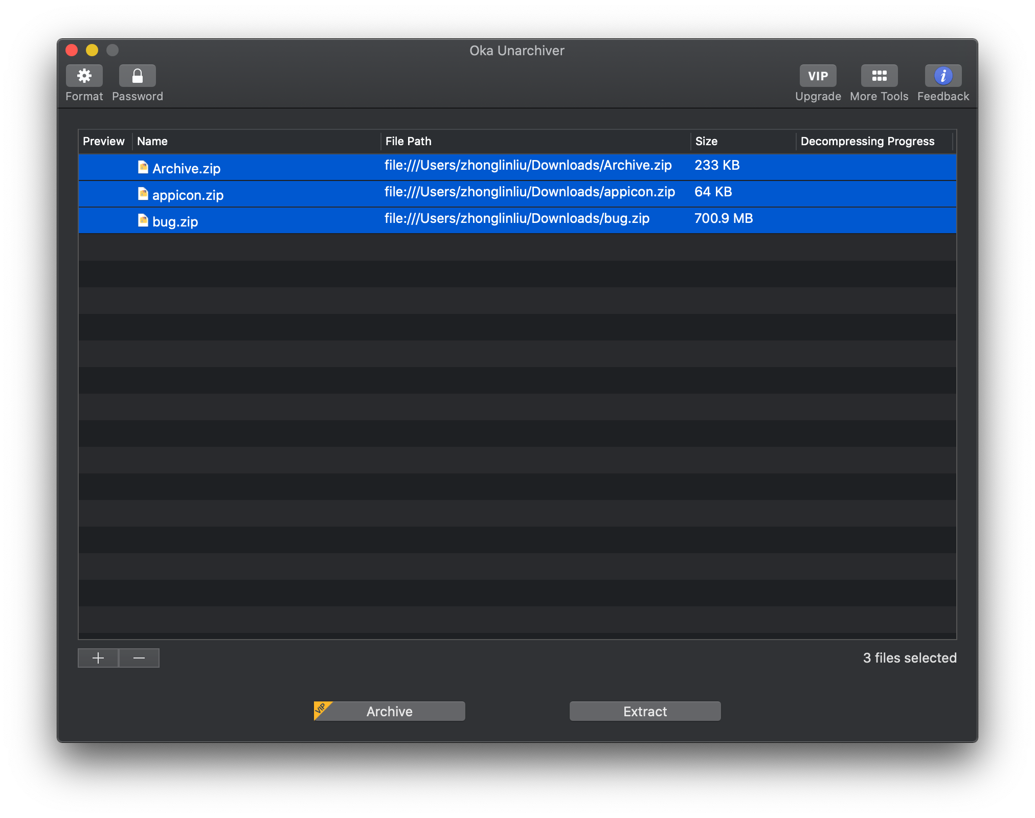 zip unarchiver mac